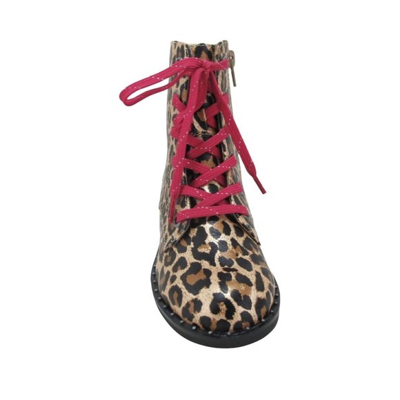 Pop Girls Other - Pop Girls Lukas Lace Up Boots LEOPARD